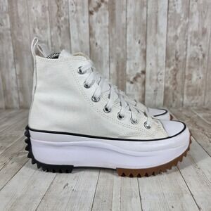 Converse Run Star Hike High Top Canvas White Platform Sneakers‎ Women's 6
